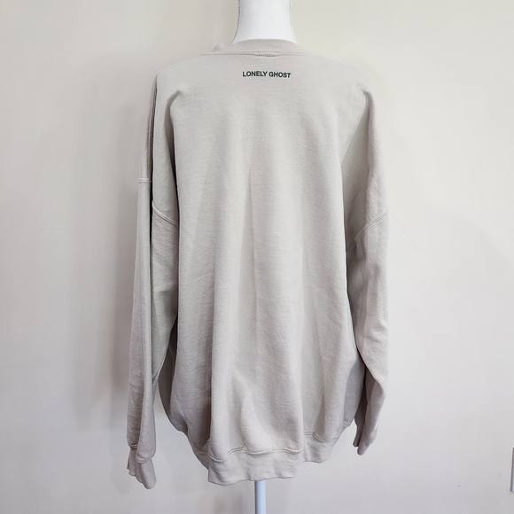 Lonely Ghost Text Me When You Get Lonely Crew Crewneck Sweatshirt | Cream | XXXL - Picture 6 of 9